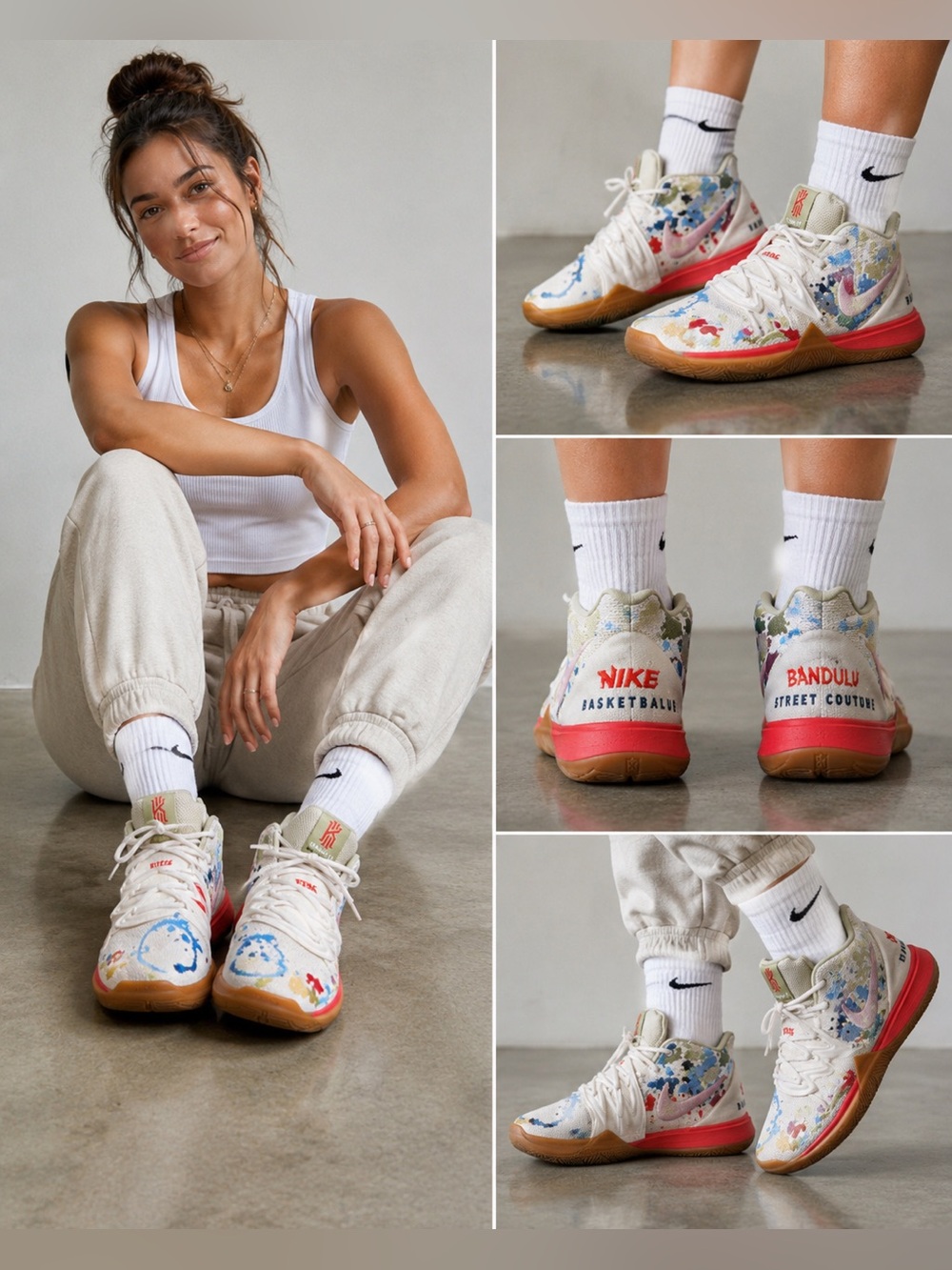 Nike Kyrie 5 x Bandulu Embroidered Splatters GS 6.5Y Womens 8 CQ4326-100 Rare